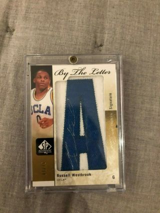 2011 - 12 Sp Authentic By The Letter Russell Westbrook Letter Patch Auto 01/75