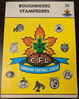 1964 Official Cfl Program Calgary Stampeders Ottawa Rough Riders Good 51240