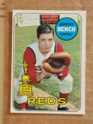 1969 Johnny Bench Topps Card 95 Baseball Card Ex - Mt,