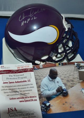 Chris Doleman Signed Custom Face Mask Mini Helmet Minnesota Vikings Hof 2012 Jsa