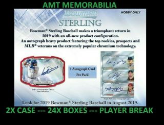 Nick Schnell Tampa Bay Rays 2019 Bowman Sterling 2x Case Break Player 24x Boxes