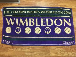 Wimbledon Beach Towel 2009 Tennis Championship Christy Purple Yellow