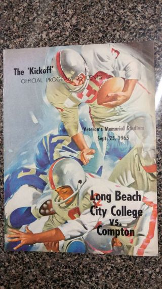Long Beach City College Vs Compton Football 1965 Vintage Program J42659