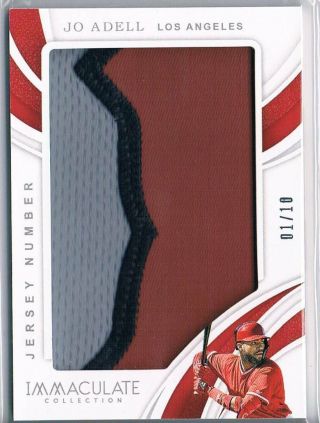 2019 Panini Immaculate Jo Adell Rookie Jumbo 3 Color Jersey Number Patch /10