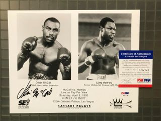 Oliver Mccall Signed 8x10 Boxing Photo Auto W/ Larry Holmes Psa/dna