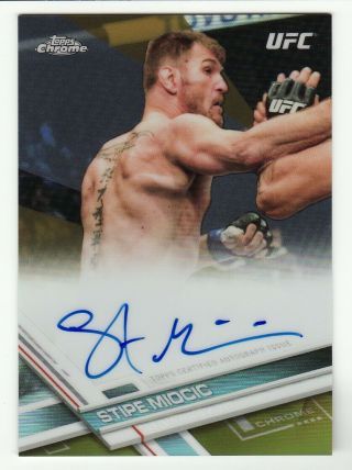 Stipe Miocic 2017 Topps Ufc Chrome Gold Refractor On Card Auto Autograph 36/50