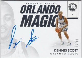 Dennis Scott Orlando Magic 2017 - 18 Panini Encased Scripted Signatures Auto /99