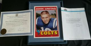 1997 Topps 1971 Jumbo Card John Johnny Unitas Autograph Auto Framed Signed Letr