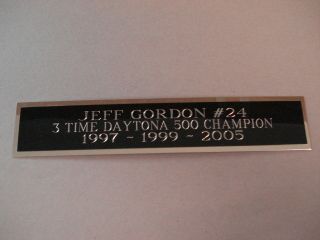 Jeff Gordon Daytona 500 Nameplate For A Die Cast Race Car Display Case 1.  25 X 6