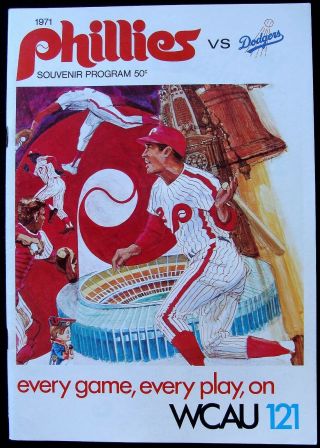 June 8 - 10,  1971 Phillies V.  Dodgers Opening Season Game Program @ Vet Stadium