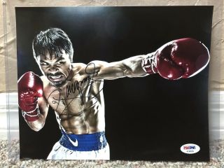 Manny Pacquiao Signed Auto 8 X 10 Boxing Left Straight Psa Photo Proof 129