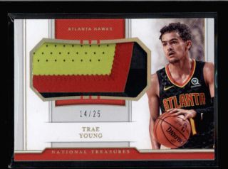 Trae Young 2018/19 National Treasures Rookie 3 - Color Jersey Patch 14/25 Ss7912