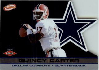 2001 Pacific Prism Atomic Football Card 166 Quincy Carter Rookie