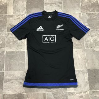 Men’s Adidas Aidzero Zealand All Blacks Aig Home Rugby Jersey Sz S Black