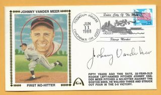 Johnny Vander Meer 1st No Hitter Autographed Gateway Stamp Envelope Postmark