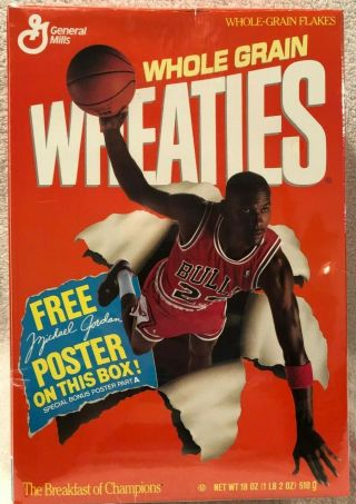 1989 Michael Jordan Wheaties Box - - Shrink Wrapped - Bonus Poster Part A