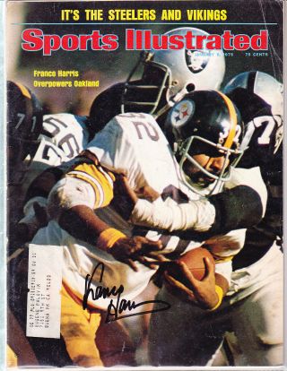 1975 Franco Harris Pittsburgh Steelers Signed Autographed Sports Illustrated