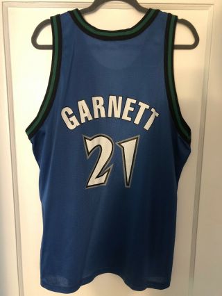 Kevin Garnett Minnesota Timberwolves NBA Blue Champion Jersey Size 44 L Large 6