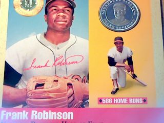 1990 Frank Robinson Baseball Hall Of Fame 500 Hr Club.  999 Silver Proof Coin