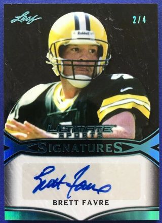 Brett Favre 2019 Leaf Ultimate Auto 2/4 Signatures Green Bay Packers Blue Sp