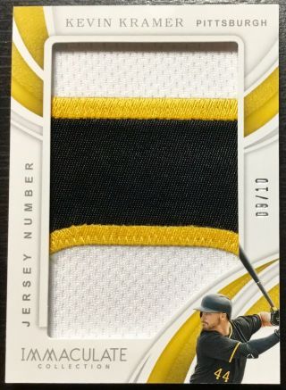 2019 Immaculate Kevin Kramer Jumbo Jersey Number Patch Rc /10