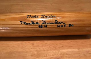 Duke Snider Signed Louisville Slugger Bat W Hof 80 4 Inscriptions Bas Beckett