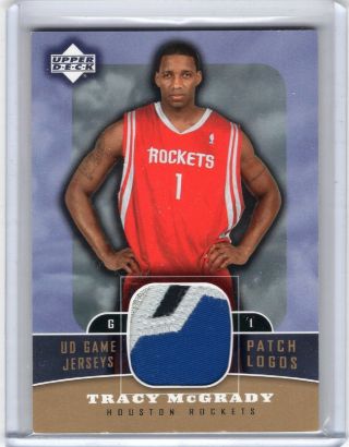 Tracey Mcgrady 2004 - 05 Upper Deck Game Jerseys Patch Logos 4 - Color Sp Rockets