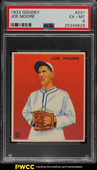 1933 Goudey Joe Moore 231 Psa 6 Exmt (pwcc)