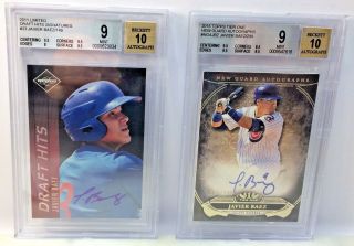 2015 Topps Tier One Guard Javier Baez Autograph 0.  5 from BGS 9.  5 AUTO /299 5