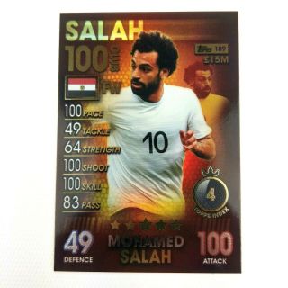 Match Attax 101 Mo Salah 100 Club Mohamed Salah No 4 Topps Index Very Good Cond.