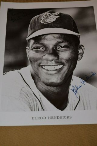 Elrod Ellie Hendricks Vintage Autographed Signed 8x10 Photo Baltimore Orioles