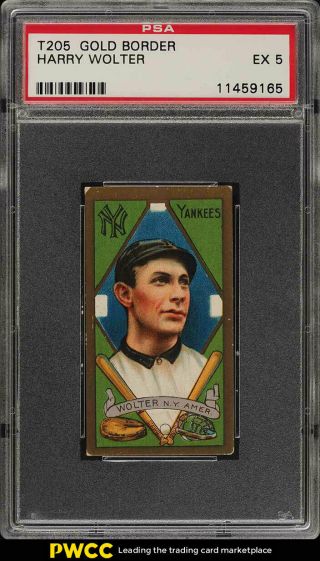1911 T205 Gold Border Harry Wolter Psa 5 Ex (pwcc)