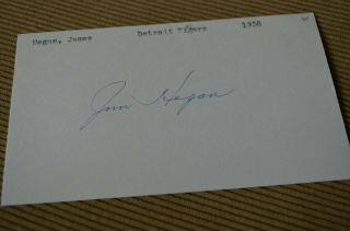 Jim Hegan Autographed Signed 3x5 Card Tigers,  1948 Wsc Indians 5x All Star,  D:84