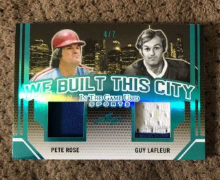 2019 Leaf In The Game Pete Rose Guy Lafleur Dual Jersey Patch D 4/7