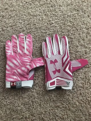Notre Dame Football Under Armour Team Issued Gloves Breast Cancer Large Nd