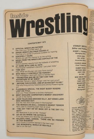 Inside Wrestling May 1973 Mil Mascaras,  Buddy Rogers,  John Tolos 2