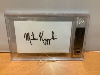 Hof Basketball Mike Krzyzewski Autographed 3x5 Index Card Beckett Authenticated