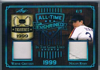 2019 Leaf In The Game Wayne Gretzky Nolan Ryan Dual Jersey /9
