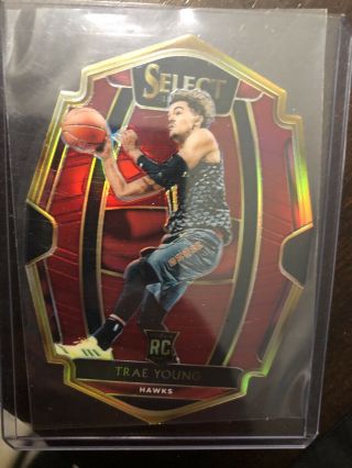 Trae Young 2018 - 19 Panini Select Red Die Cut Prizm Rookie Rc 53/175 Hawks Rookie