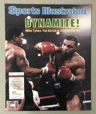 Mike Tyson Signed 16x20 Photo Autographed Auto Jsa Witnessed Boxing Hof
