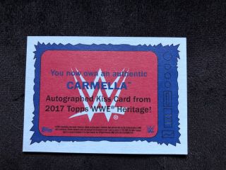 2017 Topps WWE Heritage Kiss Card Auto 1/1 Red Carmella W/ Bonus Read 6