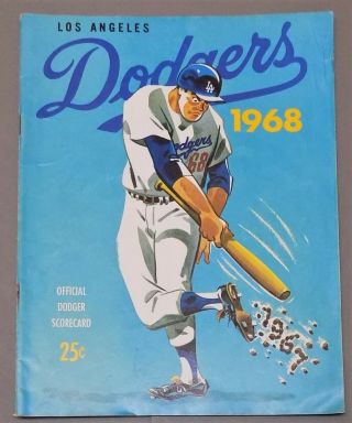Mlb Baseball Program Los Angeles Dodgers Vs Pittsburgh Pirates 1968 Scorecard