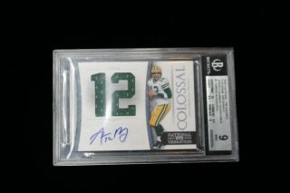 2011 National Treasures Colossal Signatures Aaron Rodgers Packers 1/5 Auto Bgs 9