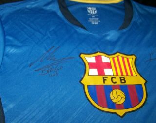 Maradona Leo Messi Barcelona Argentina Soccer 2x Autographs
