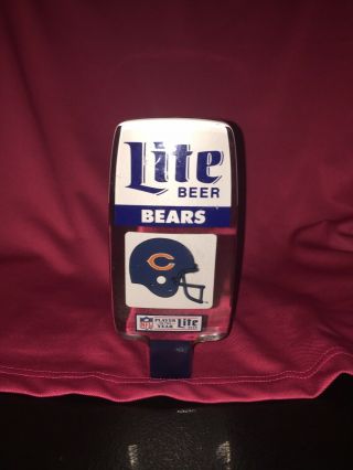 Chicago Bears Miller Lite Beer Tap Nfl Clear Keg