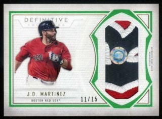 2019 Topps Definitive J.  D.  Martinez Red Sox Game - Emerald Relic 11/15