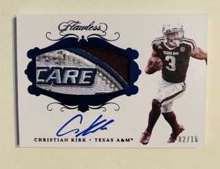 2018 Flawless - Christian Kirk - Rookie Patch Autograph - Bowl Logo - Jersey /15