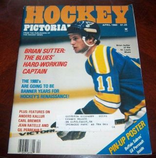 Hockey Pictorial April 1980 Brian Sutter / Gil Perreault Pin Up Poster 2