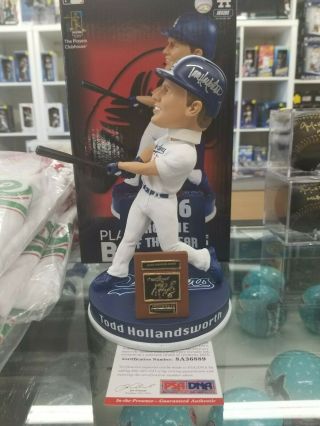 Todd Hollandsworth Signed Bobblehead 96 Rookie Of The Year Mlb Foco Psa/dna