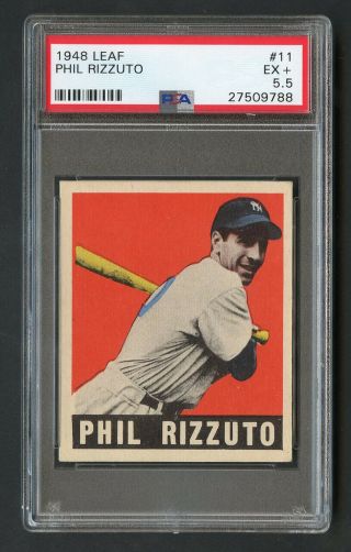 1948 Leaf Phil Rizzuto Rc Rookie Hof 11 Psa 5.  5 - Centered